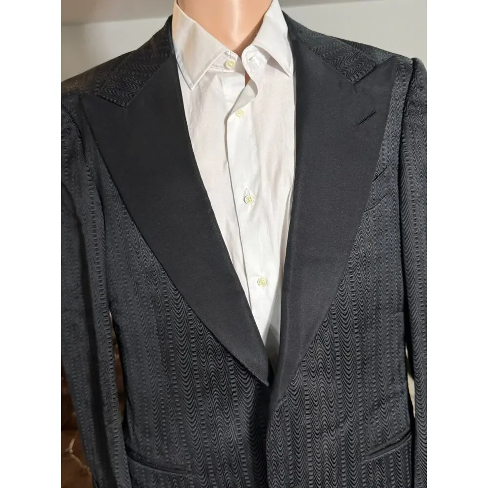 Tom Ford Dinner Jacket Tuxedo Set Peak Lapels Grossgrain Black 52 42 35x32 Pants